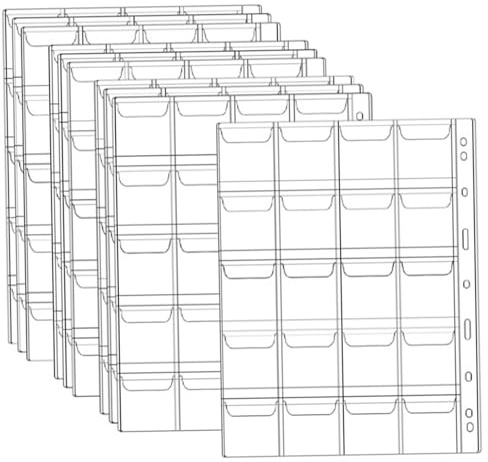 10 Sheets Coin Sleeves, Eva Clear Coin Holder Binder Sheets with Pockets Compatible with Collecting Binder of 4-Ring