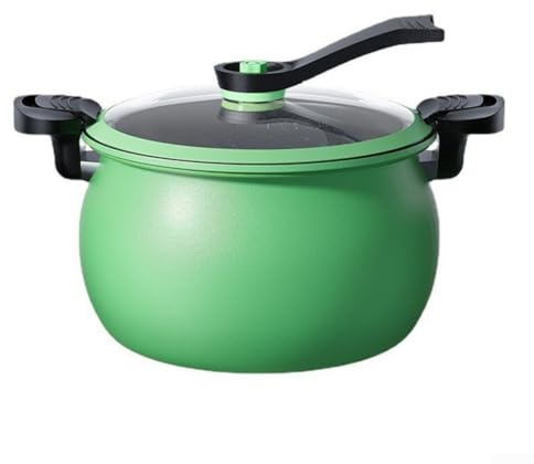 Pentola a pressione con rivestimento antiaderente, pentola a pressione per una cottura efficiente di zuppe, stufati e legumi, sicura con valvola di sicurezza e coperchio (verde 8L)