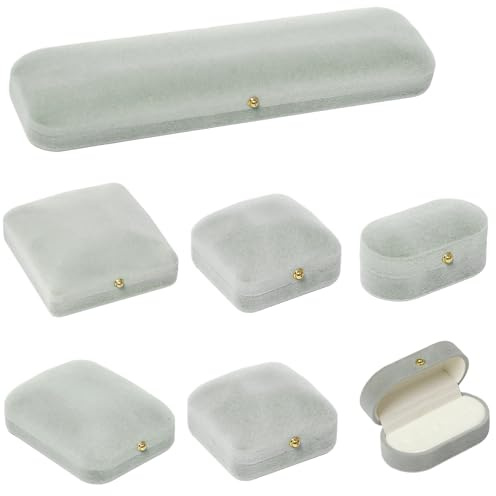 Bofanze 6 set smycken presentförpackning sammet små smycken presentförpackning
