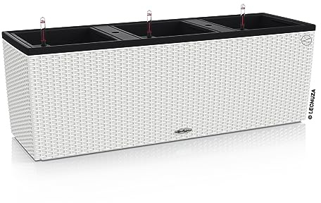 LECHUZA TRIO Cottage 30 planteringskruka med bevattningssystem, vit, 100 x 32 x 34 cm