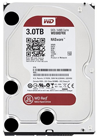 WD - WD30EFRX RED 3TB interne Festplatte 3.5 SATA 6Gb/s Puffer 64MB für My Cloud EX2; EX4