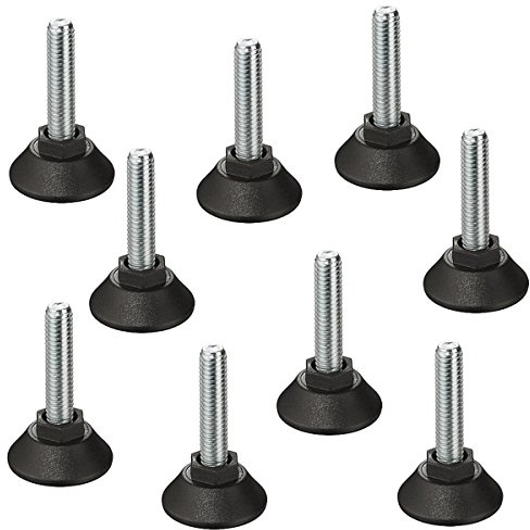 Verstellschraube M10 Stellfüße Schwerlast Regulierschraube | M10 x 30 mm | Tragkraft 500 kg | Möbelschraube für Tischbeine, Schränke uvm. | MADE IN GERMANY | 10 Stück - Justierschraube Metall verzinkt