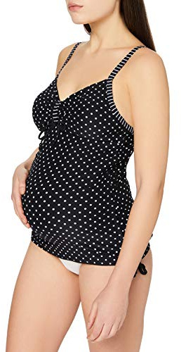 Noppies Damen Top Dot Aop 63929 Umstandstankini, Schwarz, M-L EU