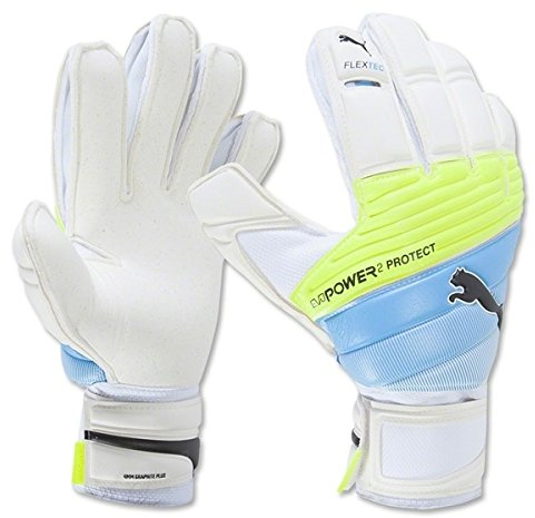 Puma Men's Evopower Protect 2.3 Rc Goalkeeper Gloves White/Safety Yellow/Blue - 7