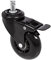 hjh OFFICE 729400 Bürostuhlrollen ROLO SKATE Schwarz 5 x Hartbodenrollen 11 mm x 75 mm mit Feststellbremse