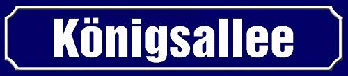 Schatzmix Blechschild Straßenschild Königsallee Metallschild 46x10 cm Wanddeko tin Sign
