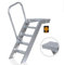 Escaleras de aluminio Rux Rungscaff con ayuda para subir - [5 peldaños] escaleras de exterior - 1 m de alto, 58 cm de ancho, 45 grados - escaleras para estanque, jardín - escaleras con descansillo