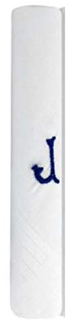 Herren-Taschentücher mit Initialen, 1 bis 13 Stück, Baumwolle, 100 % Baumwolle, 39 cm x 39 cm, Buchstabe J, One size