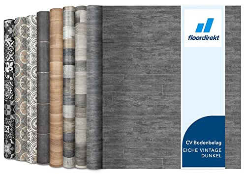 Floordirekt PVC Bodenbelag Meterware nach Maß Vinylboden, CV Linoleum für Küche & Balkon in Holzoptik, Fliesenoptik, Steinoptik - robust & pflegeleicht 200 x 200 cm | Vancouver 5