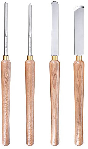 Holz-Schnitzwerkzeug Set 4-tlg,Stechbeitel Set für Holz ideales Schnitzmesser-Set für Anfänger und Profis(12mm, 12mm, 25mm, 32mm)