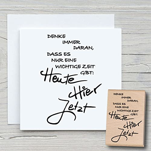 NEWSTAMPS Stempel Denke immer daran Motivstempel groß aus Holz & Gummi zum Karten basteln, Holzstempel, Sprüche, Spruchstempel, Textstempel, Schrift, Scrapbook, Textilstempel, Deko