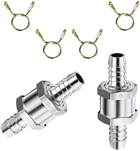 2 Pièces 12 mm Valve de Carburant en Aluminium, Clapet Anti-Retour, D'aluminium Carburant Non Retour, Valve De Contrôle De Carburant, pour Essence Diesel Auto Carburateur Systèmes Basse Pression