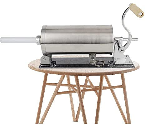 Wurstfüller HaroldDol 3L Horizontale Küche Aluminium Wurstfüllmaschine Professionelle Wurstfüllrohre Wurstpresse Wurstmaschine, mit Handbetrieb