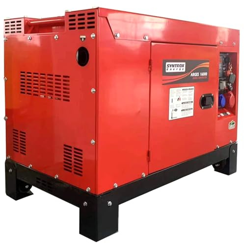 Syntrox Krisensichere Stromversorgung Arges, Dieselgenerator 12KW, Notstromgenerator, Kraftstoffeffizient, Mobil, Geräuscharm, Umweltfreundlich, Leichte Bedienung, Camping, Powerstation