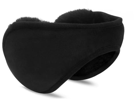 Voarge Classic Ear Warmers for Men & Women - Unisex Winter Warm Muffs, Thick Windproof Plush Covers for Outdoor Running, Black