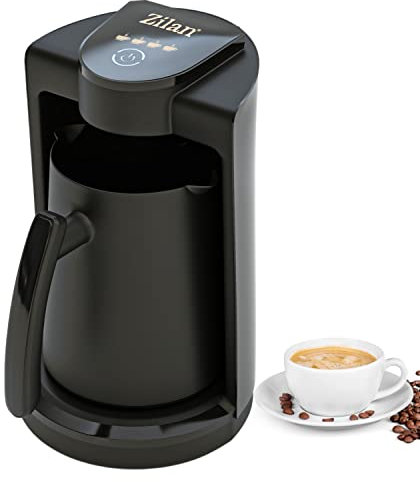 Zilan Single Coffee Maker | Cafetera de filtro pequeña | Pequeña cafetera | Single Coffee Machine | Interruptor de control táctil | Acero inoxidable | 1-4 tazas