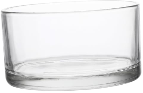 Toddmomy Glass Flower Pot for Hydroponics Round Glass Vase for Water Lilies and Money Plant 15x15x8cm Home Décor