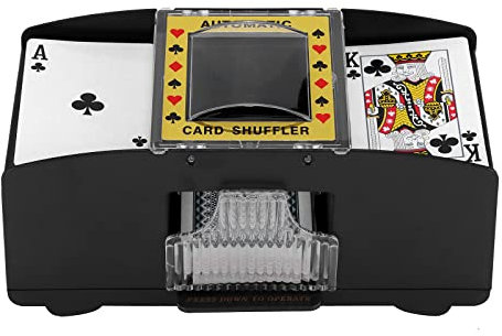 SUNJULY Kartenmischmaschine Elektrische 2 Decks, Automatischer Kartenmischer Casino Kartenmischer, Batteriebetriebener Schnellkartenmischer, Spiele Spielwerkzeug für Casino Zuhause Party Brettspiel