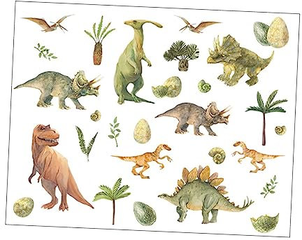 Uonlytech 3 Sätze Wandtattoo Dinosaurier Anlage Cartoon-aufkleber Cartoon-wandaufkleber Dino-wandtattoos Kinderzimmer Dekoration Wandtattoos Für Kinder Pvc Empfindlich Applikationen 3d