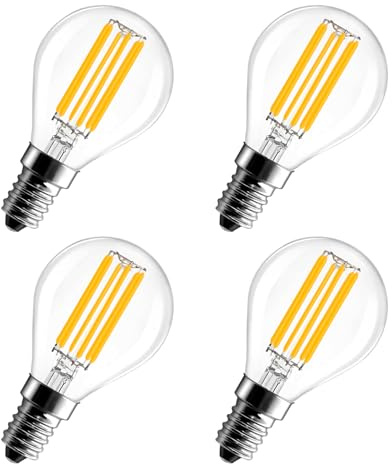Spacelumen 6W E14 LED Light Bulb Dimmable Warm White Golf Ball Pack of 4 | AC220-240V G45 Vintage Small Screw Edison LED Globe Light Bulb, 6W Golf Ball SES Bulbs 60 Watt Equivalent 2700K Warm White