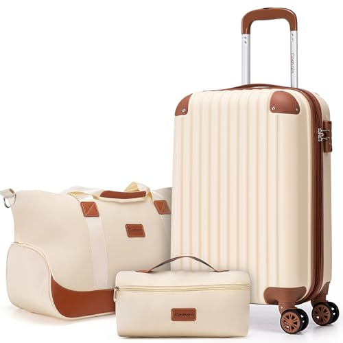 Cosbarn Carry On Luggage,3 Piece Luggage Set,22x14x9 Airline Approved