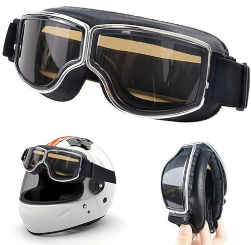 Tyafzzn Motorradbrille Winddicht, Schutzbrille Motocross, Motorradbrille Herren, Motorradbrille Retro, Crossbrille für ATV Bike, Fahrräder und Motorräder