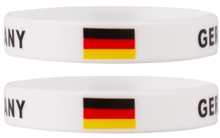 Silikon Armband Deutschland Land Flagge Gummi Sport Armband Perfekt Als Fußball Fan Souvenir, Deutschland Sportarmbänder 2024 Fußballmeisterschaft Deko Geschenk (2er Set)
