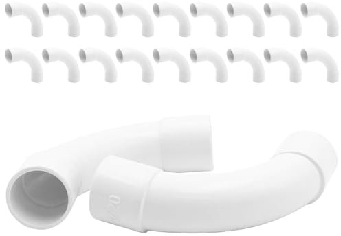 TETEWEVER 20 Stück Rohrbogen M20 PVC Rohr Steckbogen für Elektrorohr Stangenrohr Leerrohr Kabelrohr Rohrbogen 90 Grad Verbindung