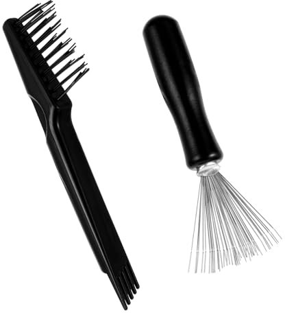 2 cepillos de pelo 2 en 1 herramienta de limpieza de cepillo de pelo y peine limpiador de peine, cepillo de limpieza de cepillo de pelo, rastrillo para eliminar el polvo del cabello, mini peine de