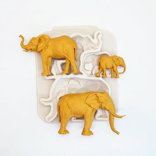 Epoxidharz-Formen, 16 x 13 x 1,6 cm, Silikon-Kuchenform, Prärie, Tier, Elefant, für Fondant, Schokolade, Harz, Kuchendekoration, Werkzeug, Backzubehör