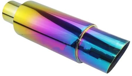 Auspuffrohr Universelle Auto-Auspuffanlagen, Schalldämpferspitze, Edelstahl, ID 51 Mm, 57 Mm, 63 Mm, Auslass 89 Mm, Styling-Schalldämpfer-Endrohr Auspuffblende(Colorful 57mm)