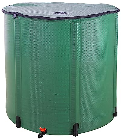 Bonnlo Faltbare Regentonne 750 Liter, Regenfass mit Deckel, Regenwassertonne mit Überlaufschutz, Wasserkanister Regenwassersammler mit Wasserhahn Garten