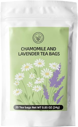 HANFANGLING Thé à la camomille et à la lavande,Tisane, aide à se détendre, réduit l'anxiété, améliore la digestion, améliore le sommeil, renforce le système immunitaire (20 sachets)