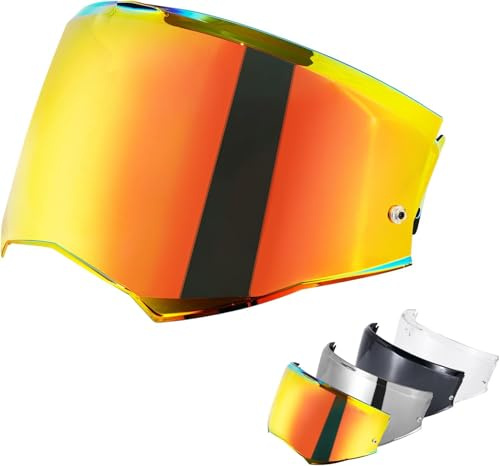 Visiere Casque Moto pour FF901/Advant X,Visière de Casque de Protection Contre Le Vent Moto,Lentille de Remplacement Visiere Casque Moto (Rouge Chrome)