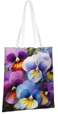 LPSRTWE Canvas Tote Bag Heavy Duty Handbags Reusable Grocery Shopping Bags Pansy Perfection Gift Bags for Women