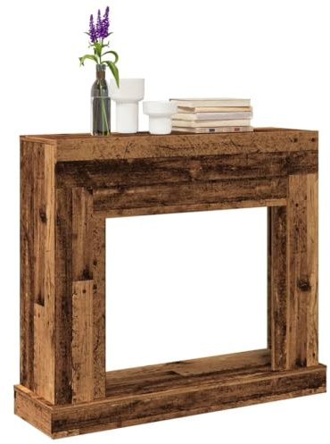 GCHDHAPB Kaminumrandung Altholz 100x30x87,5cm Holzwerkstoff Haus & Garten Kamin & Holzofen Zubehör