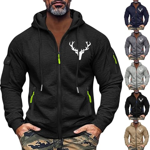 uxxnjfg Chaqueta Hombre Invierno Sudadera con Capucha Deportiva Termicas Sudadera Sueter Cremallera Casual Entretiempo Ropa De Trabajo Sweatshirt