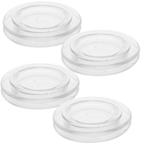 FUTUREORYY 4 Ensembles Anneaux Silicone Transparente pour Trou de Parasol de Table de Jardin avec Capuchons Lot de Fixation Stable et Anti-basculement pour Terrasse Extérieure