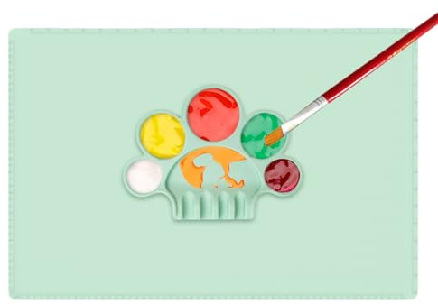 Silikonmatten - Klappbare Werkbank mit Palette | Faltbare Silikon-Kunstmatte, Malmatte für Tonprojekte, Gießtablett, Pad-Blatt, Studentenheim, Kindergarten, Theke
