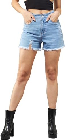Dolce Crudo Stretchjeans med hög midja för kvinnor, Indigo blå, 40