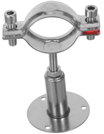 MUELODSIC 2 Pezzi Supporto Tubo Muro Soffitto Regolabile Acciaio Inox Morsetto Staffa per Fissaggio Tubo Idraulico con per Cucina Bagno Giardino