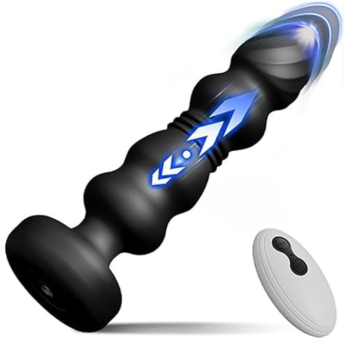 Vibrador Anal De Empuje, Masajeador De Próstata, Vibrador De Punto G, Juguete Sexual con 5 Vibraciones Y Empujes para Masturbación Anal, para Jugar con Manos Libres