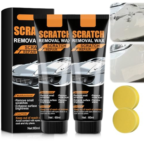 2 Stück Kratzer Entferner Auto, Autolack Kratzer Entferner Auto Kratzer | Entferner Mit Schwamm, Autopolitur Verschiedene Kratzerflächen Lack Reparatur Polieren Paste für Verschiedene Oberflächen