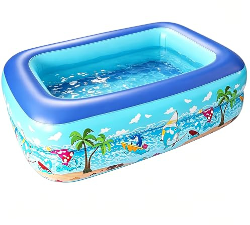 Aufblasbares Planschbecken,105×75×30CM Family Pool, Schwimmbecken,Aufblasbare Pool,Swimmingpool,Tragbare Badewannefür Gärten, Hinterhof