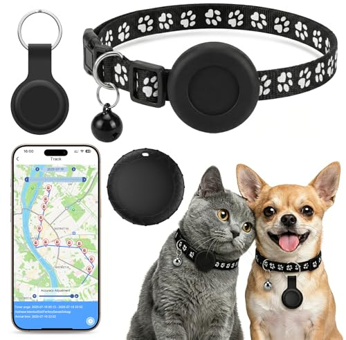 Collare GPS Gatto, Localizzatori GPS per Cani e Gatto, GPS per Cani Compatibile con iOS e Android, Nessun Abbonamento, Posizionamento Globale in Tempo Reale, per Animale Domestico, Impermeabile IPX6
