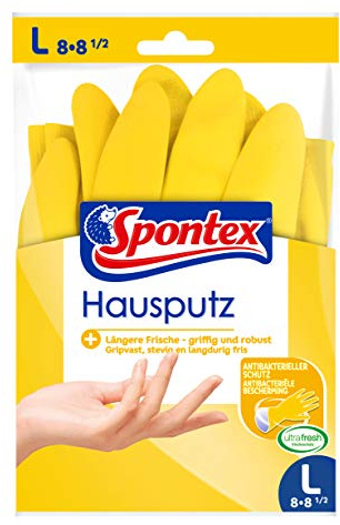 Spontex, Guanti per la pulizia della casa, Taglia L (8-8.5), Confezione da 10
