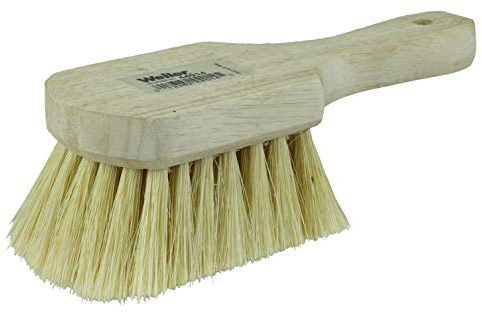 Weiler 44014 8 Utility Scrub Brush, White Tampico Fill, Short Handle, Wood Block