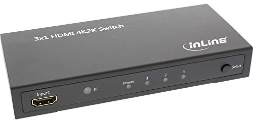InLine 65014 HDMI Switch / Umschalter, 3 Eingänge auf 1 Ausgang, 4K2K, 3D, HD Audio | 4K2K, 3D, HD Audio
