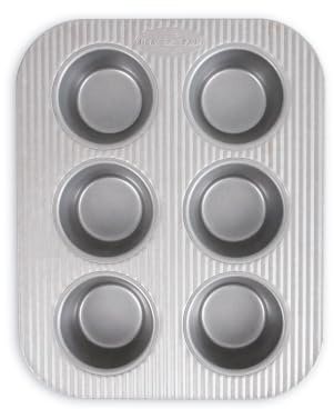 USA Pan Antihaftbeschichtete Muffinform für 6 Muffins, aluminisierter Stahl