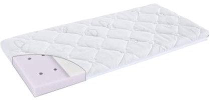 Träumeland Babymatratze Brise Exclusiv 43x80x6cm / Kindermatratze für Beistellbett Dicke 6 cm/belüftete Kaltschaummatratze/Matratze für Wiege, Beistellbett/Bezug mit Tencel waschbar